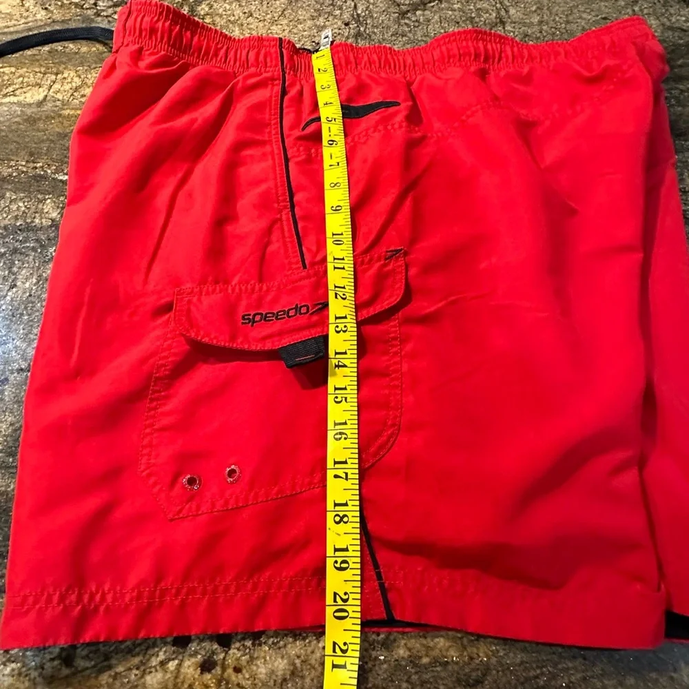 Speedo Men's XXL red Swim‎ Trunk Shorts Mesh Lined Pockets Casual